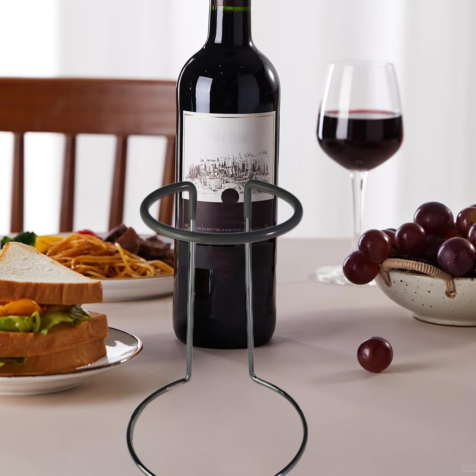 Soporte para decantador de Vino de Metal con protección de Goma