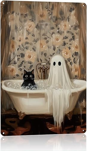 Miniatura 35 de Decoración de Baño de Halloween Arte de Pared de Baño Fantasma Gótico de Halloween Decoración del Hogar Espeluznante Interior Exterior Regalos