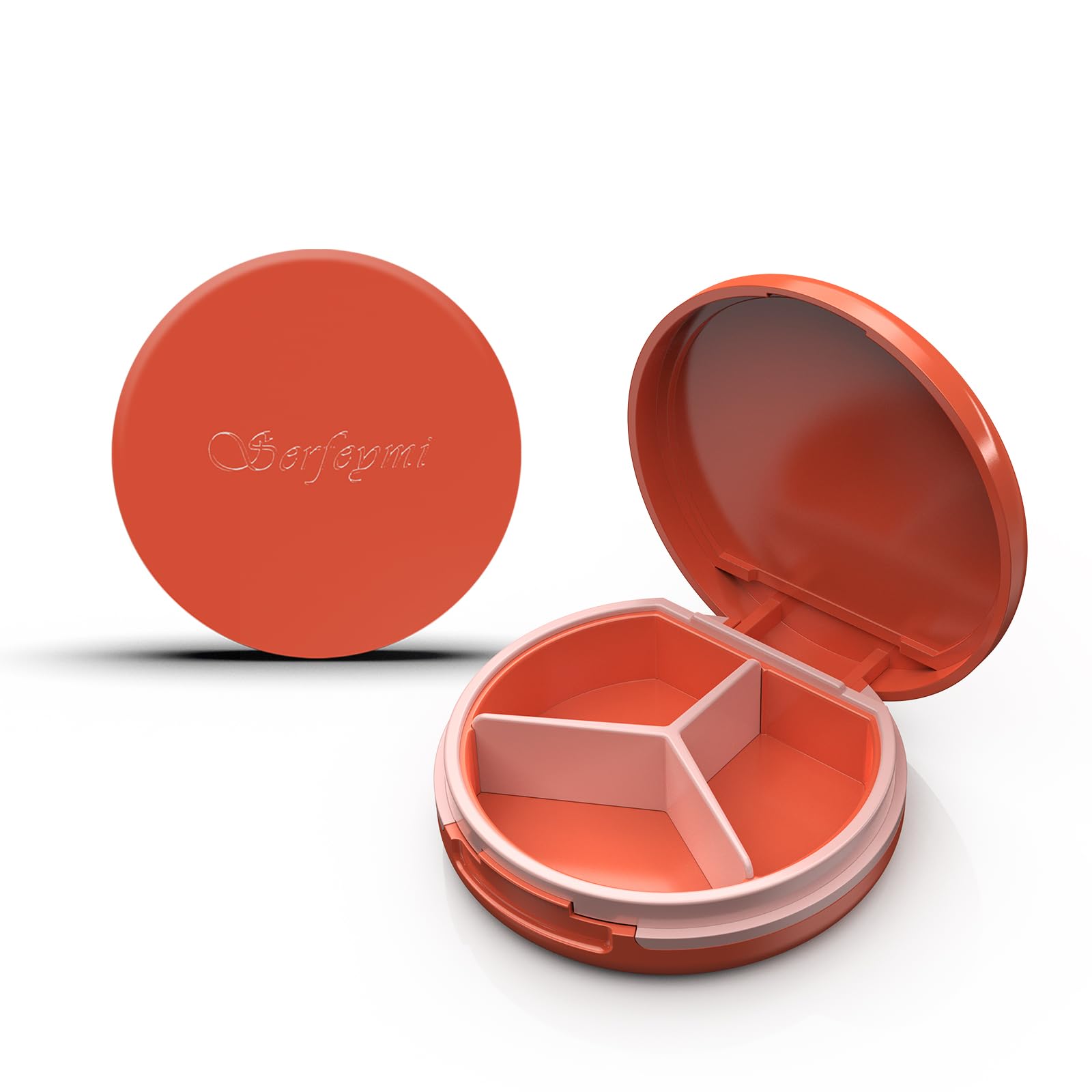 Serfeymi Small Pill Case for Purse, Mini Travel Pill Organizer
