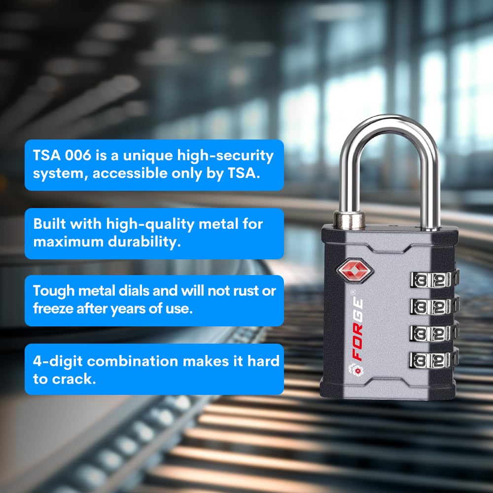 Snapklik.com : FORGE 4 Digit TSA Approved Combination Lock, Tool Box ...