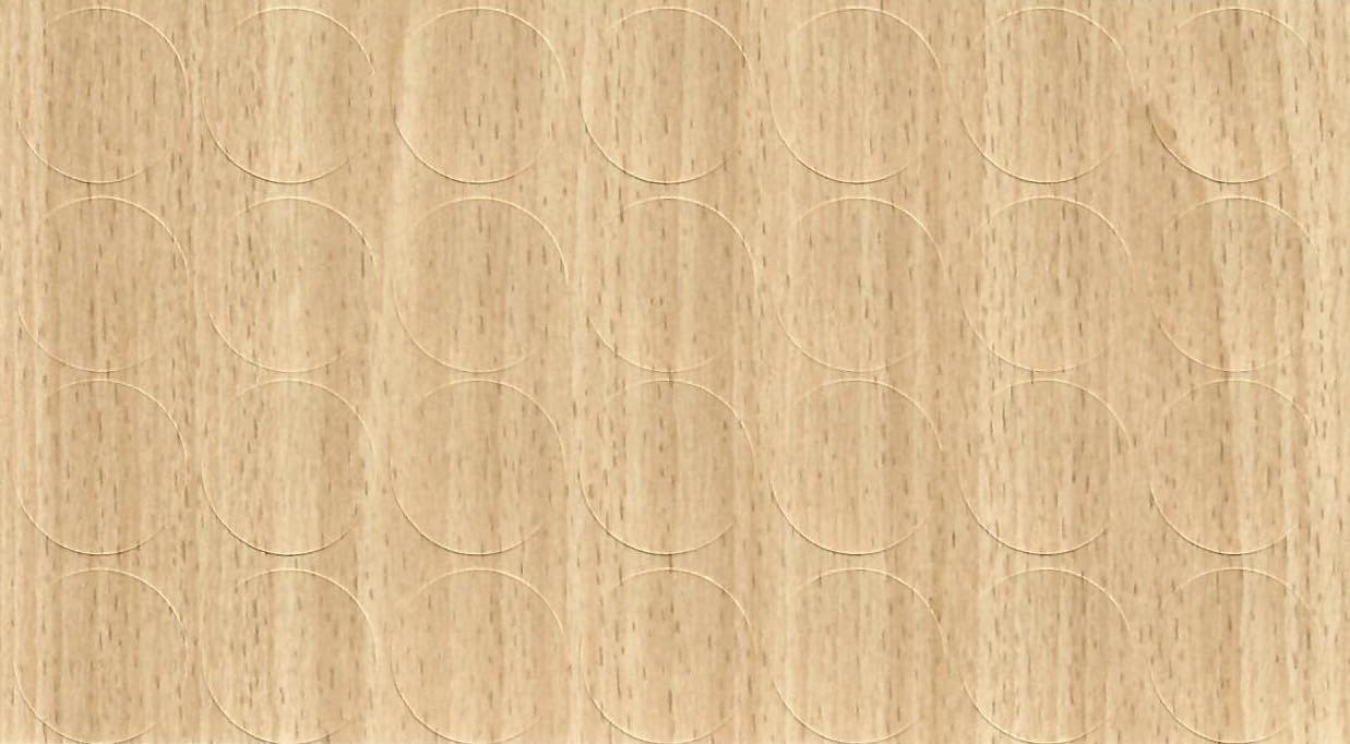 Beech Iconic 20mm Self-Adhesive Furniture Screw Hole Cover Caps 28 Pcs, Acrylic, Durable, Thin, Perfect for Shelves, Camlock, Confirmates, Egger Compatible