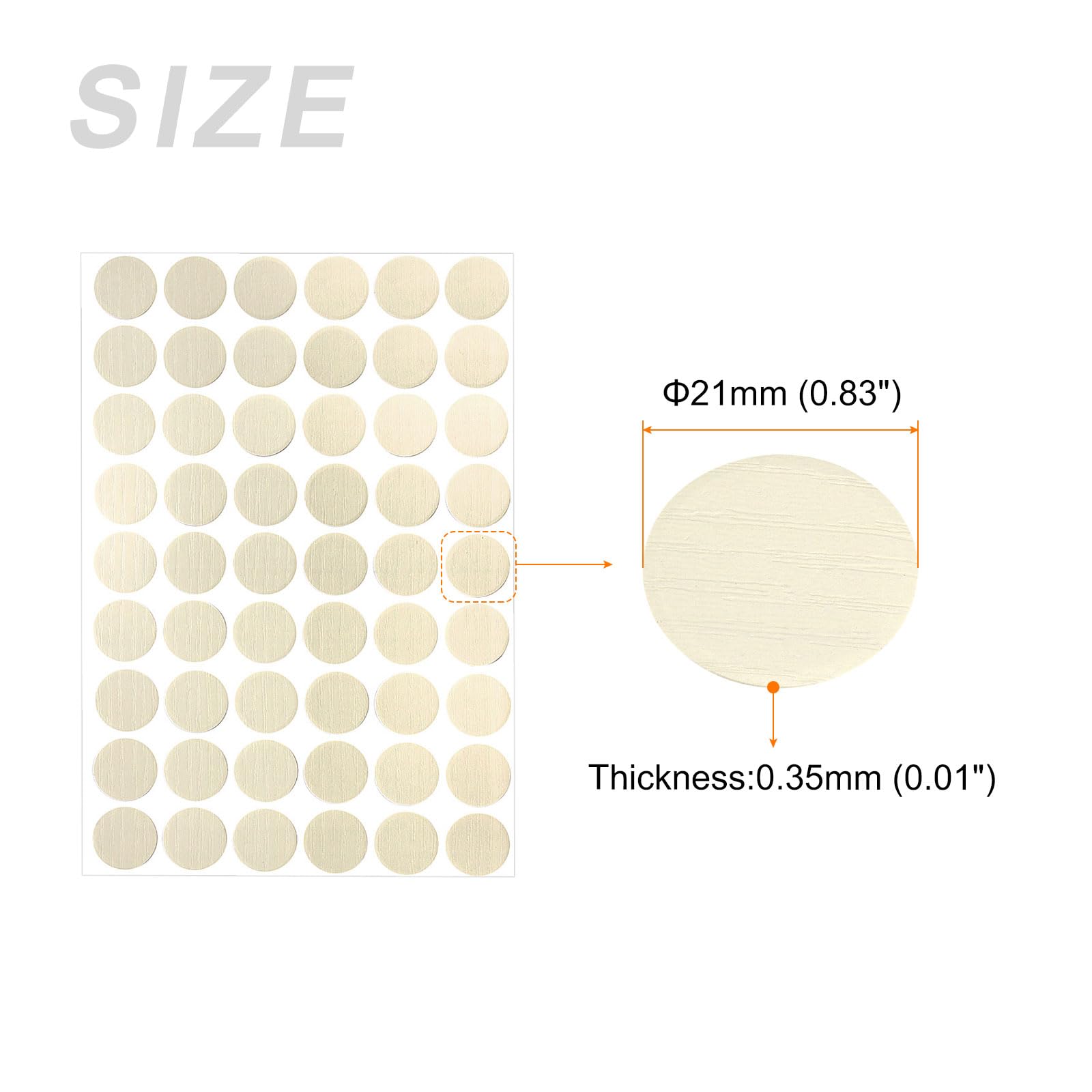 METALLIXITY Screw Hole Cover Stickers (21mm Dia) 162Pcs in 3 Sheet, PVC Shelf Peg Sealing Caps Waterproof - Image 2