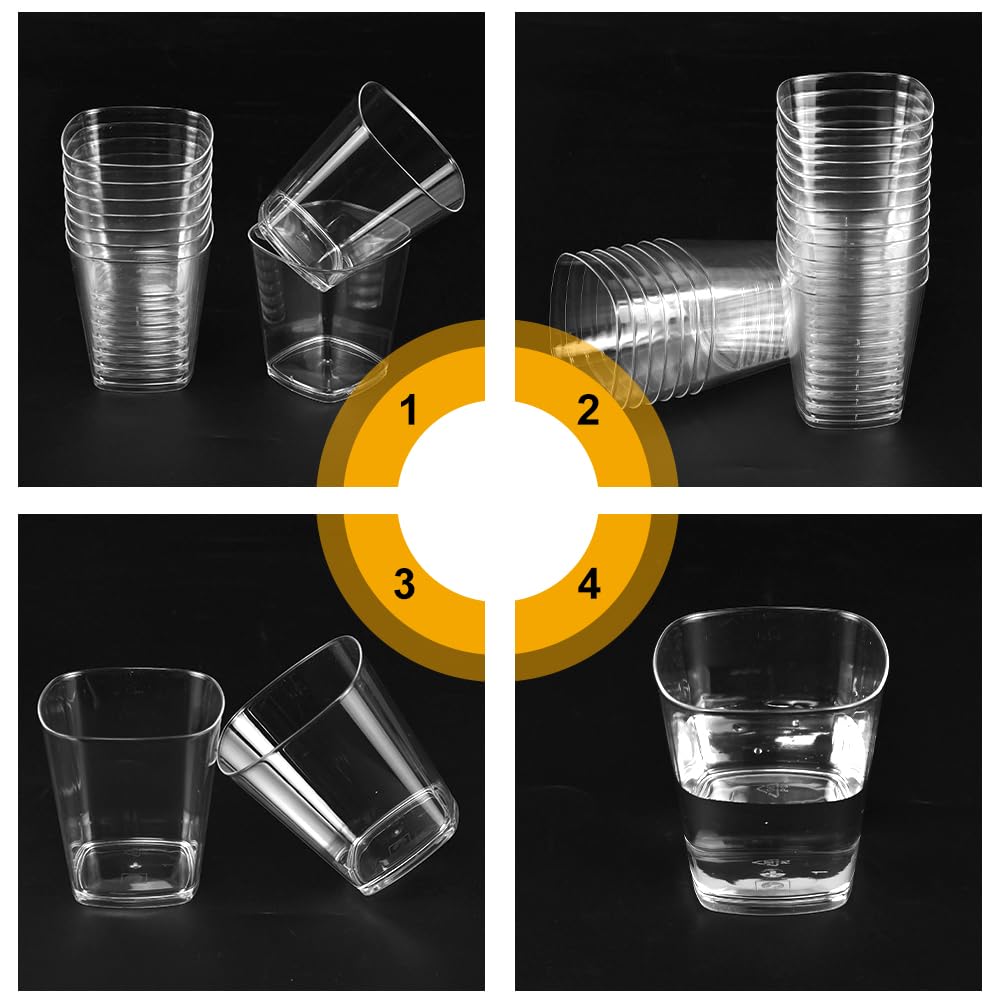 50 Bicchierini In Plastica Trasparente Riutilizzabili Da 200ml - Ideali Per Shot, Liquori, Vino, Feste, Matrimoni E Degustazioni - 2