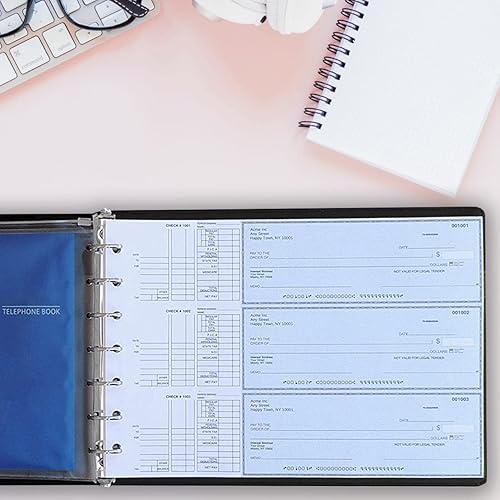 Miniatura 5 de Office Werks - Carpeta prémium de 7 anillos para cheques comerciales, capacidad de 600 cheques para hojas de 9 x 13 pulgadas, elegante funda de