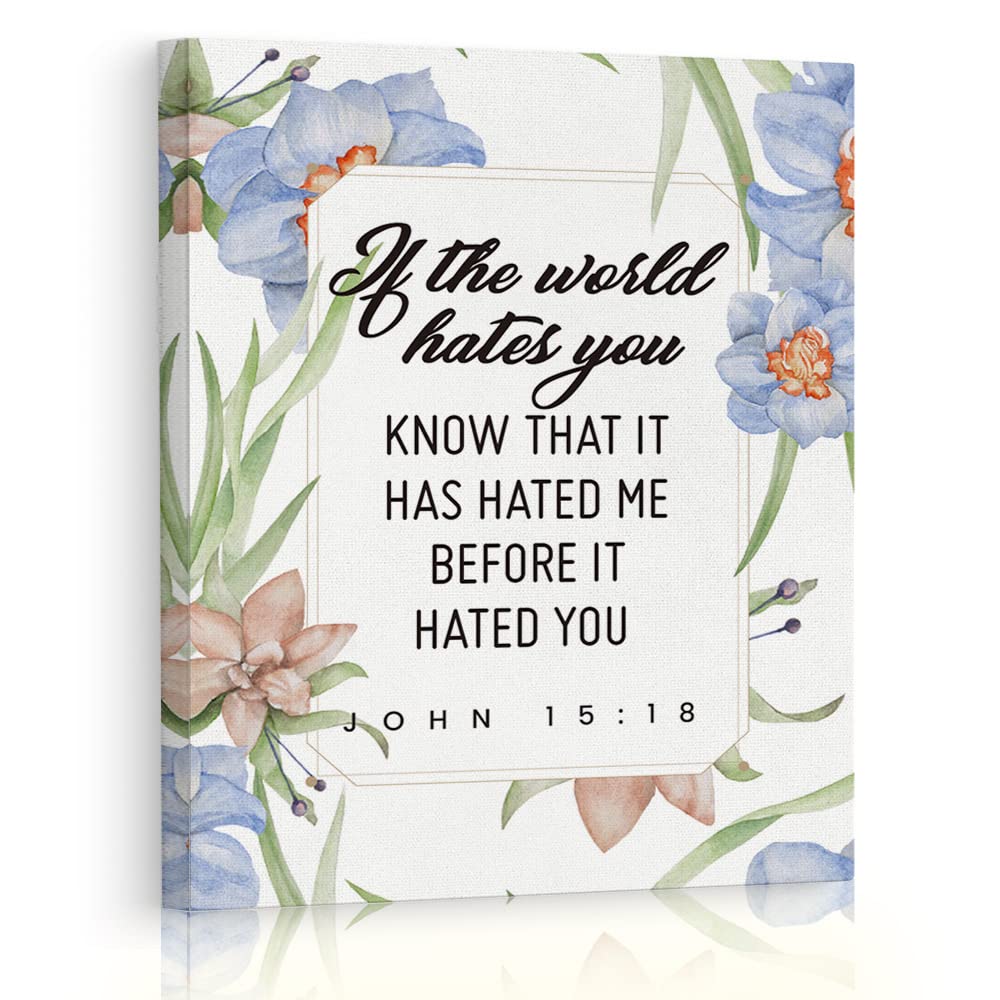 Inspirational Religious Canvas Wall Art Framed Christian Painting Decor, It Has Heated Me Before It Hated You, Bible Verse Scripture Art Print for Home Office Bedroom Kitchen Wall Decoration 12"x15"