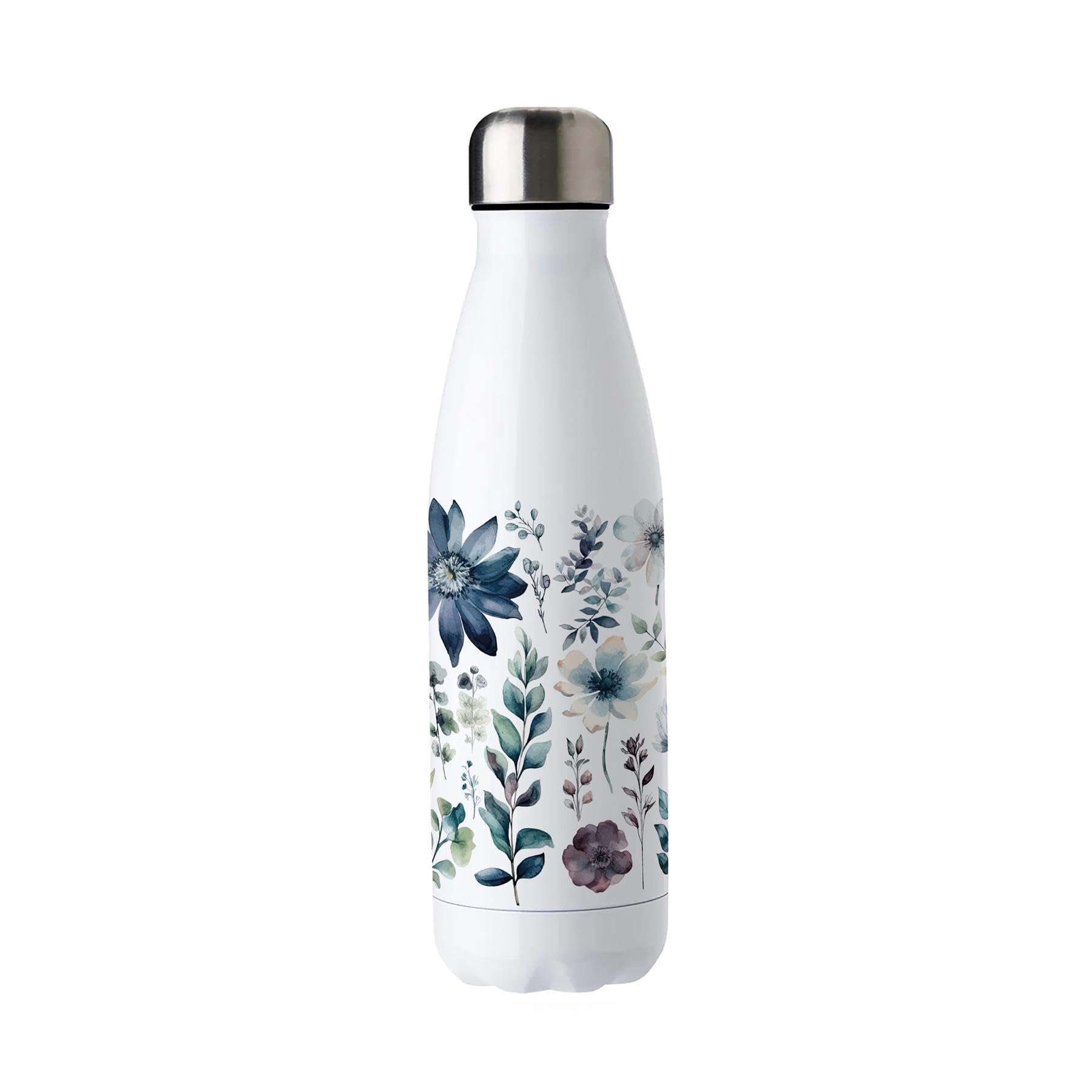 Purely Home Blue Pastel Floral Stainless Steel Water BottleGarden Flowers Gift For HerDouble Walled 500Ml Metal Hot/cold Drinks Bottle from B&Q