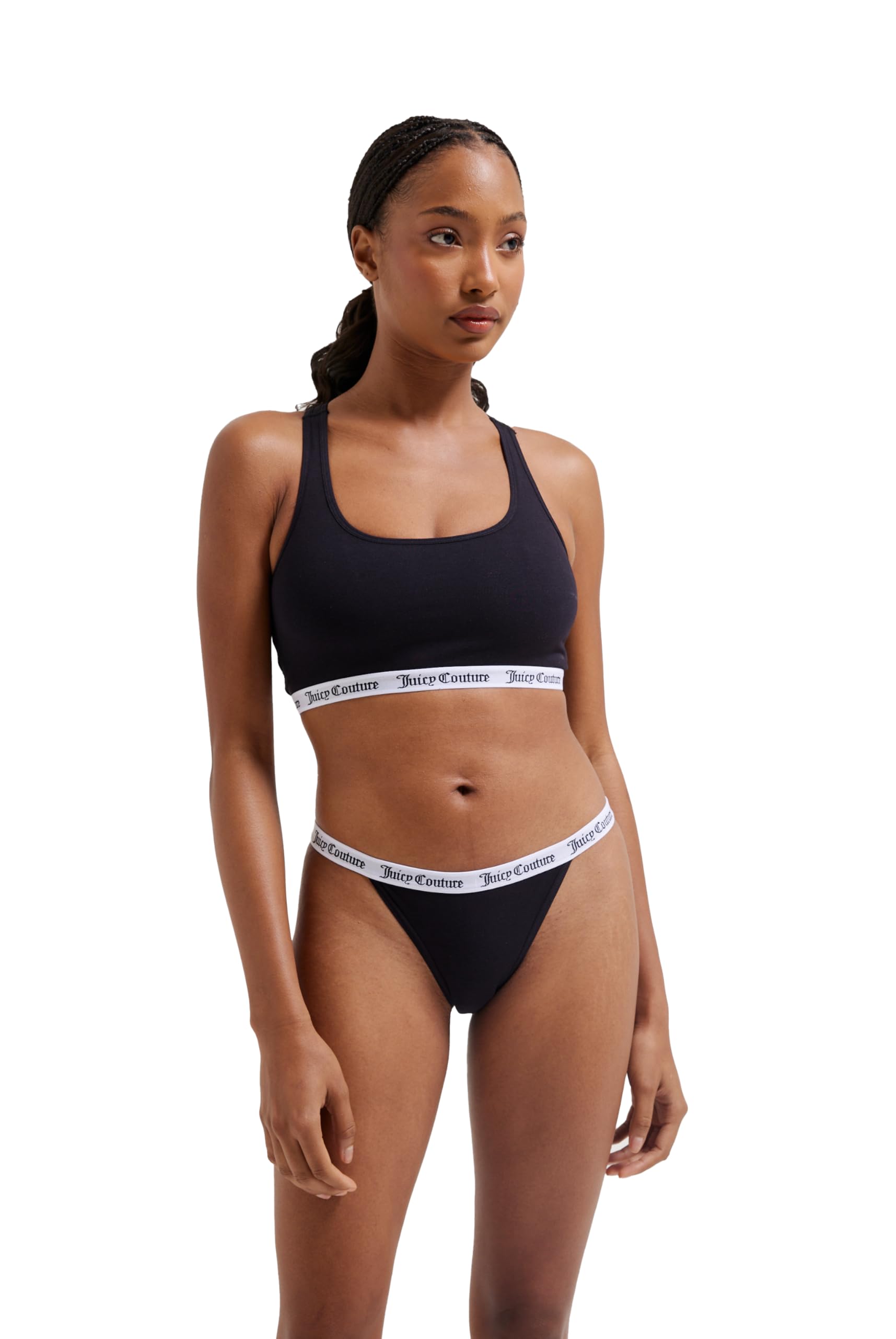 Juicy Couture Verity Cotton Bralette, Black, M