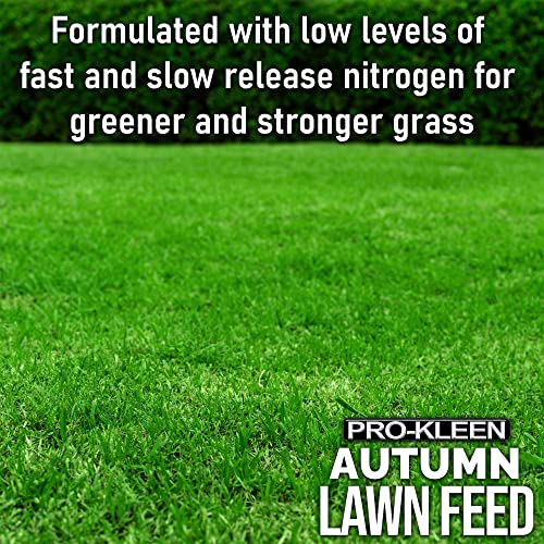 Pro-Kleen Autumn Lawn Feed Fertiliser - Encourages Grass Green Up & Prevents Lawn Disease - Covers Up To 100M2 - Lasts Up To 6 Weeks 2.5Kg - 4