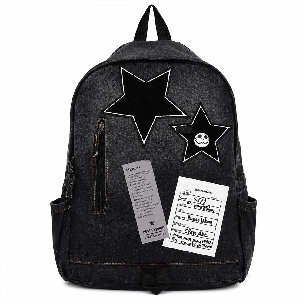 Vintage Denim Backpack Casual College Travel Bag-picture-25