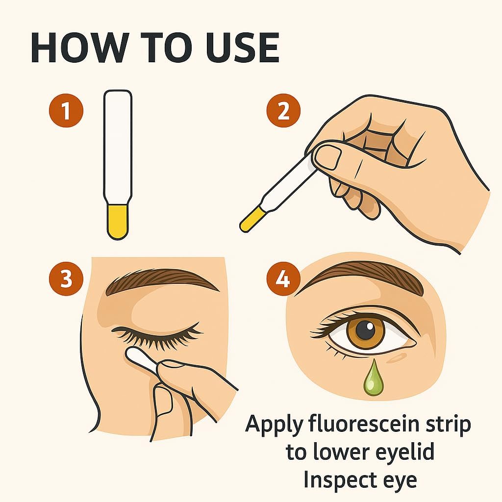 Ophthalmic Fluoro Touch Strips - 1200 Strips -(4 x 300=1200 Count)