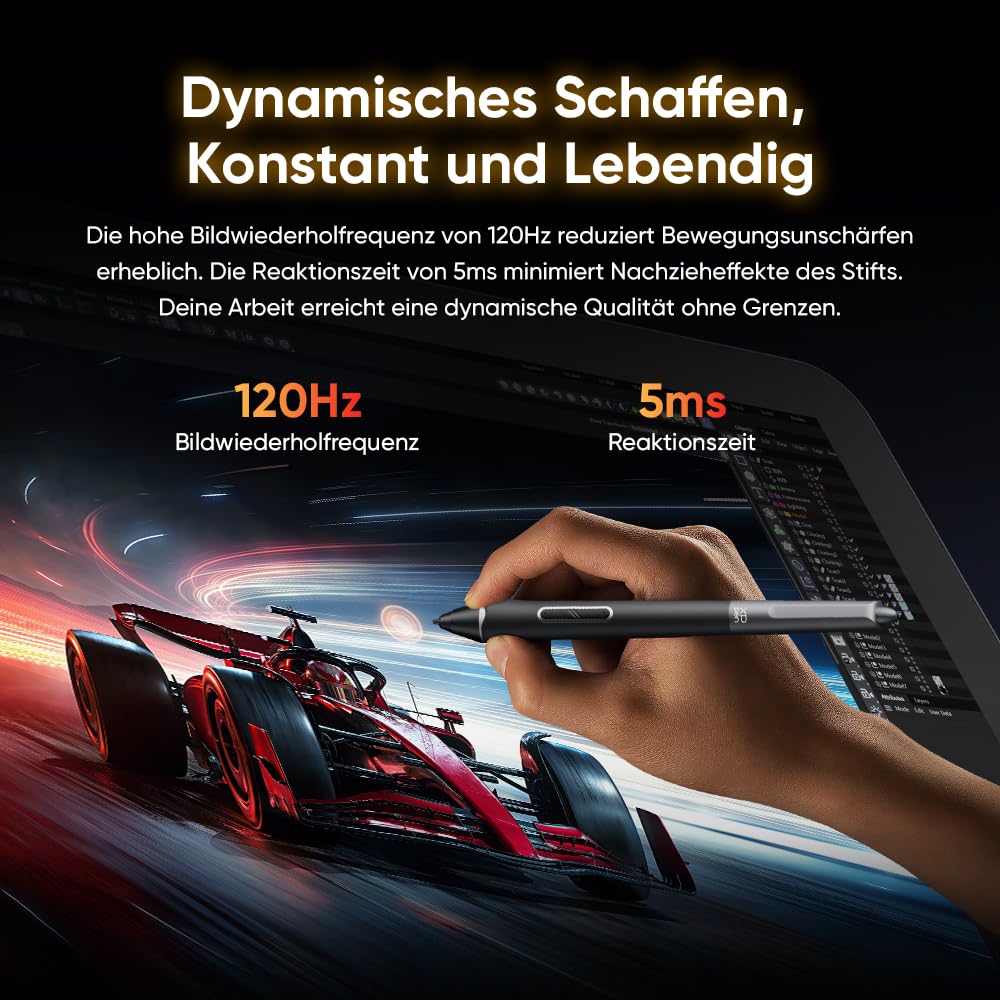 XPPen Artist Pro 27 (Gen 2) 4K UHD Grafiktablett mit Display 26,9 Zoll, 120Hz Zeichentablett für PC mit 16384 Druckstufen X3 Pro Stift, 99% Adobe RGB, Touch-Funktion, Ideal für Professional