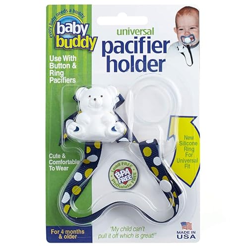 Baby Buddy Clip universal para chupete - Se ajusta al paci o se fija con anillo de silicona de ajuste universal, clip para chupete, para bebés de 4
