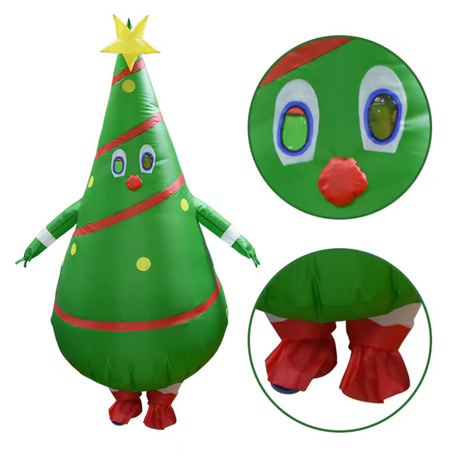 Arokibui Inflatable Christmas Tree Costume Blow up Christmas Costume Cosplay Party Halloween Christmas Suit Xmas Decor Festive Costume - Image 3
