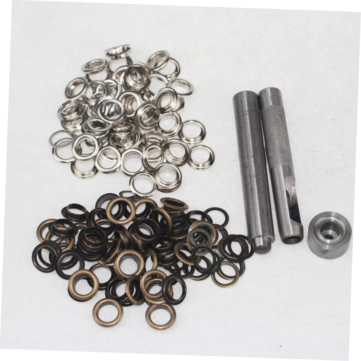 ULTECHNOVO 300sets Occhielli Ottone Antico e Argento Con Strumenti Kit Per Abbigliamento Scarpe e Progetti Fai Te Per Colore Resistente e Duraturo