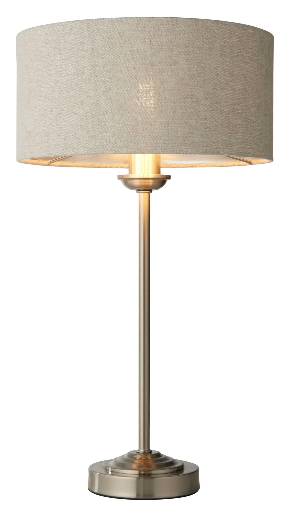 Endon Brushed Chrome 100646 Highclere Table Light, Natural