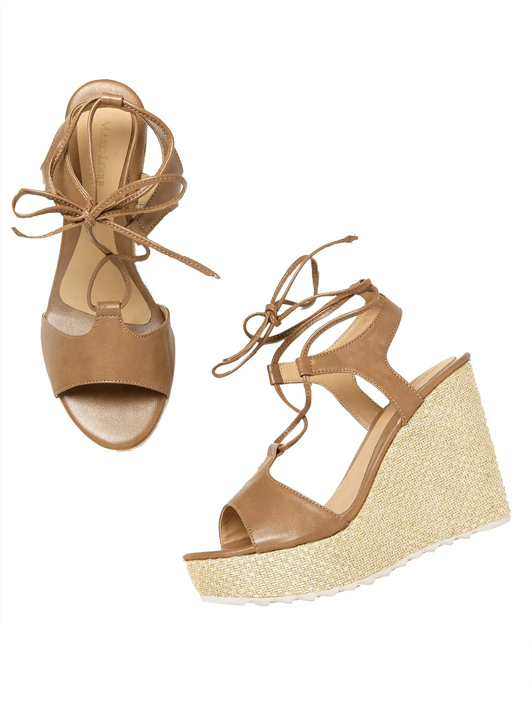 Marc Loire Womens Beige Open Toe High Heel Slip On Wedges Sandal (Beige I, 7) (B09GYN294T) Amazon Price History, Amazon Price Tracker