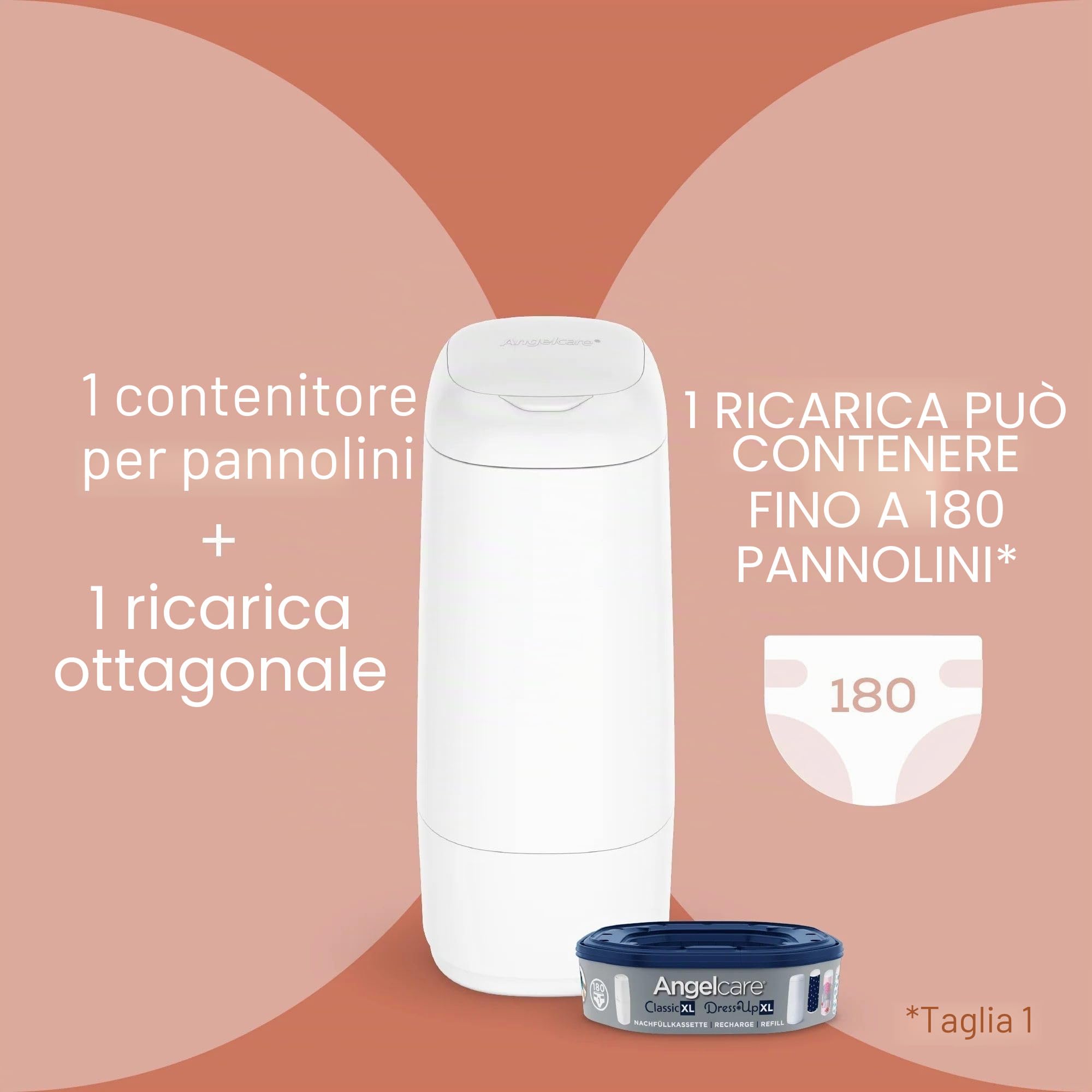 Angelcare - Poubelle à couches Dress Up Blanc XL