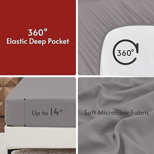 Miniatura 158 de MUXHOMO Juego de edredón Queen de 7 piezas, cama reversible en una bolsa, tamaño Queen, juego de ropa de cama para todas las estaciones con edredón