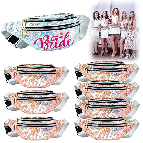 Holographic Bride & Tribe Fanny Packs Set