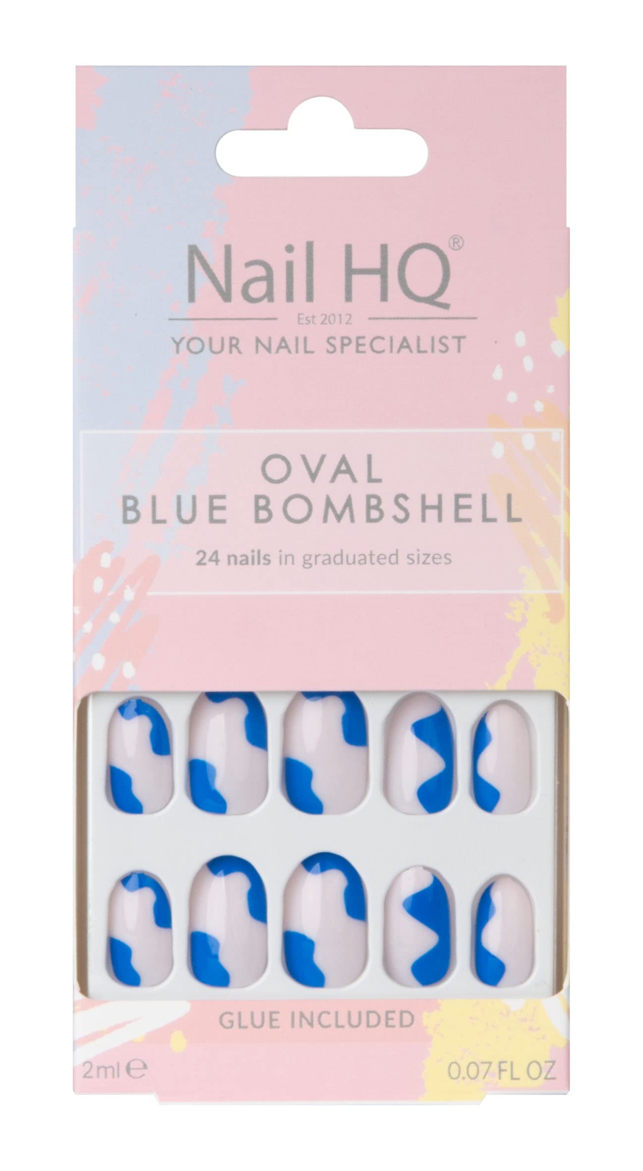 Nail HQ Oval Blue Bombshell Nails, Variety Pack