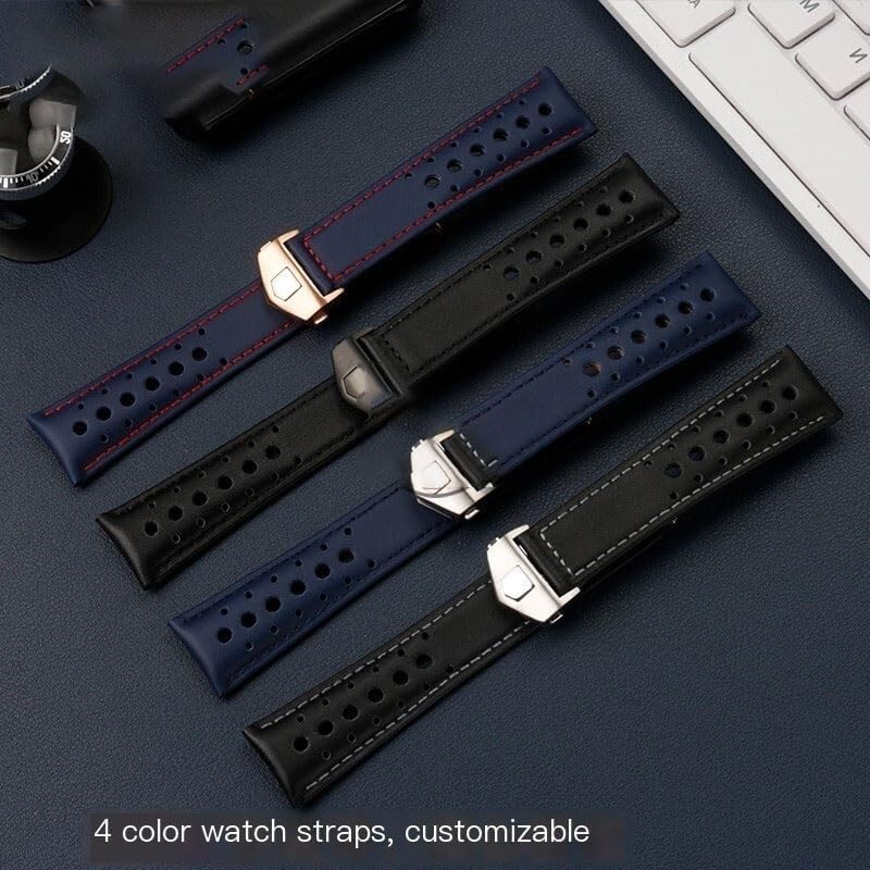 Breathable Cowhide Leather Watch Strap For TAG Heuer Monaco CAW2211P CBL2115
