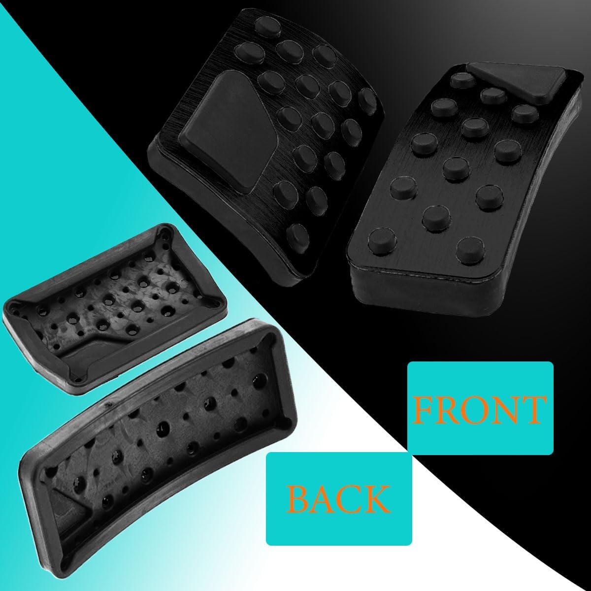 2Pcs Aluminum Alloy Pedal Cover for Jeep Grand Cherokee 2011~2025/for Dodge Durango 2011-2025 No Drilling Aluminum Brake and Accelerator Pedal Covers,Black