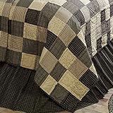 VHC Brands Classic Country Primitive Kettle Grove Black Bed Skirt, King, Plaid