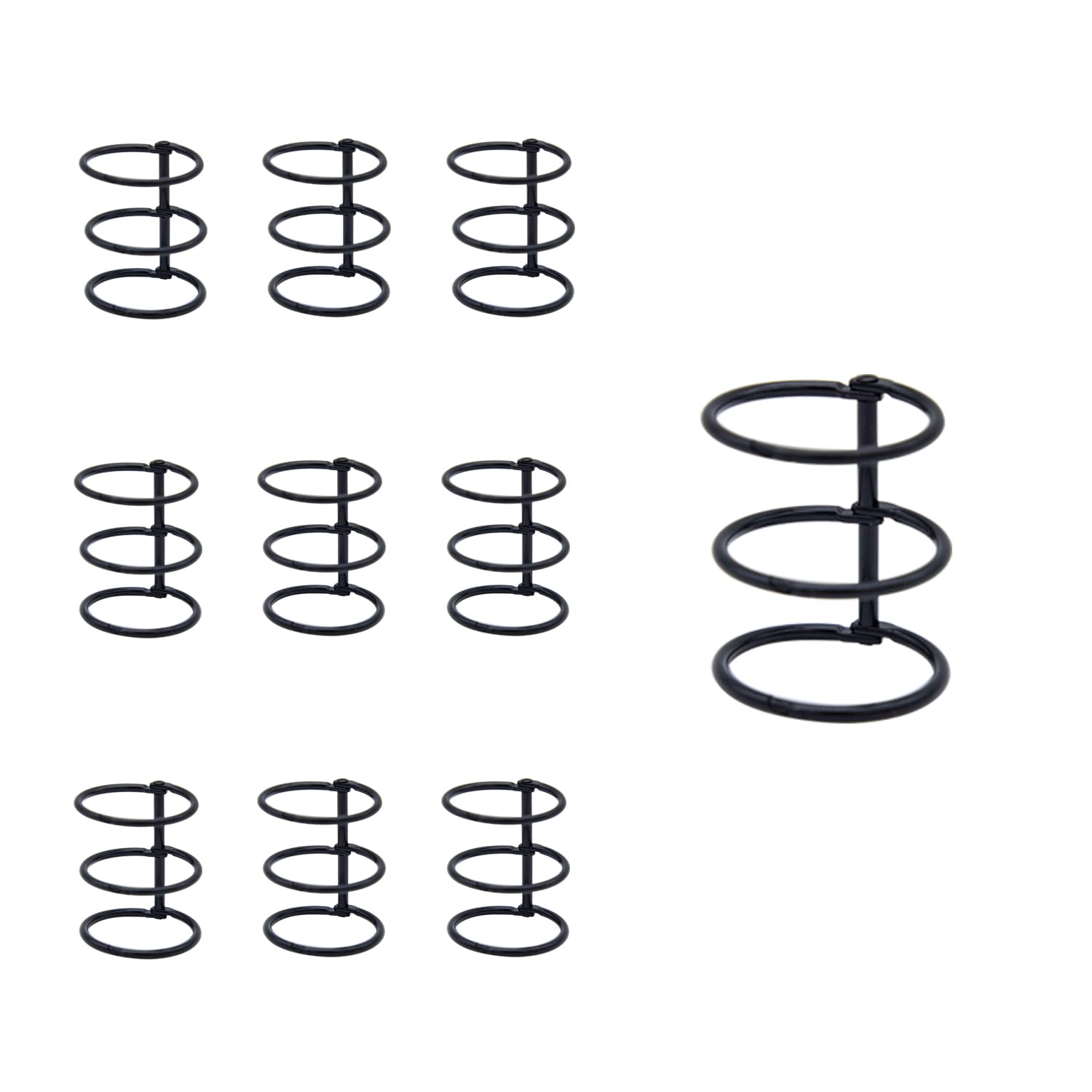 WEAXIO 10pcs 3 Ring Metal Loose Leaf Binder - 30mm Snap-Lock Split Hinged Book Rings for DIY Photo Albums, Refillable Notebooks, Report Covers, Travel Journals - Heavy Duty Binding Spines Combs