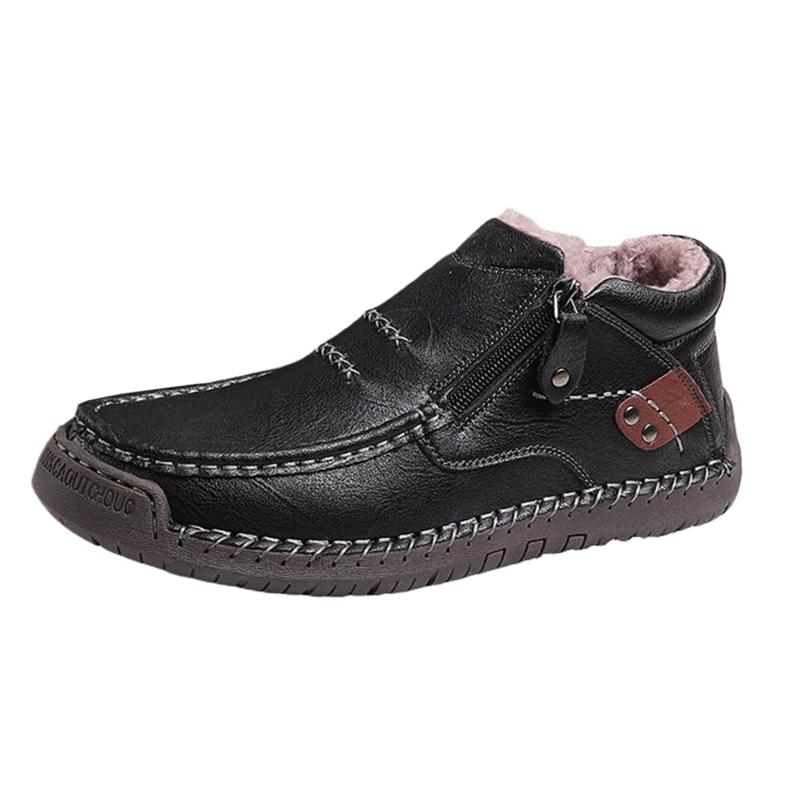 Leather Driving Boots for Men Women Handmade Ankle Chukka Boots Casual Slip On Mid top Walking Booties Outdoor