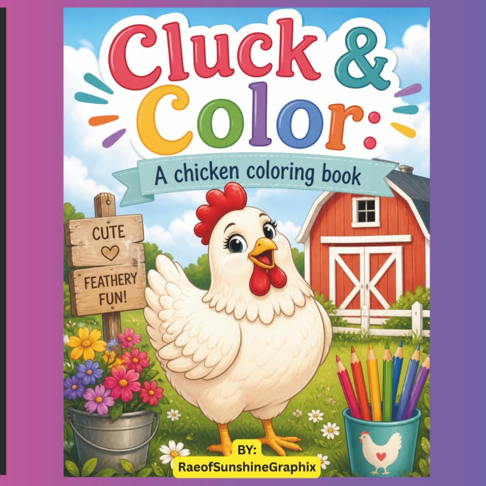 Cluck & Color: Easy and Fun Chicken Coloring Book for Kids Ages 3–8