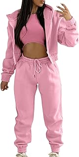 Genérico 2024 AI - Chándal casual para mujer otoño e invierno top chaleco pantalones conjunto de moda color sólido cremallera sudadera con capucha pantalones Cartera de cuero para hombre