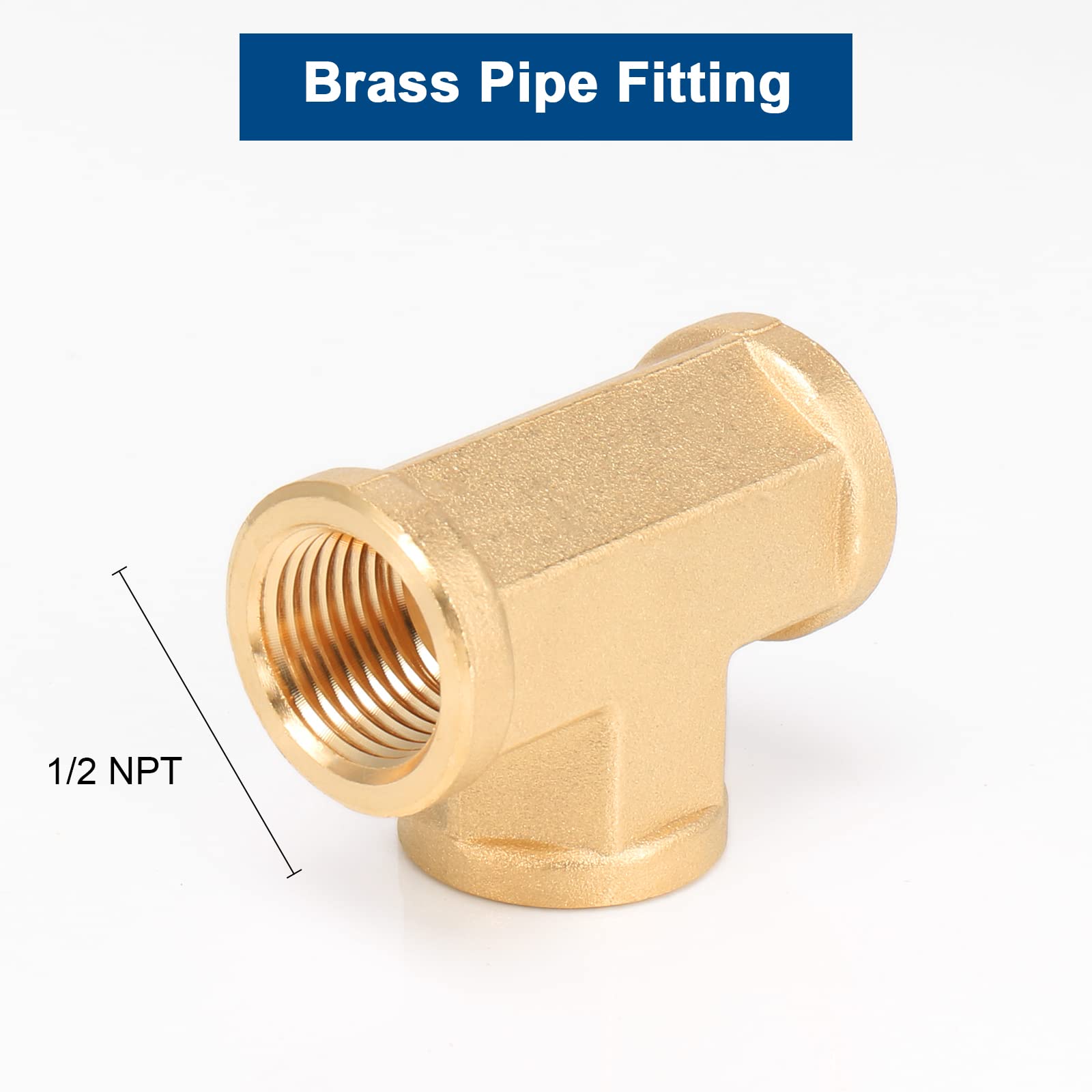 Winmien Brass Tee 1/8" NPT Female X 1/8" NPT Female X 1/8