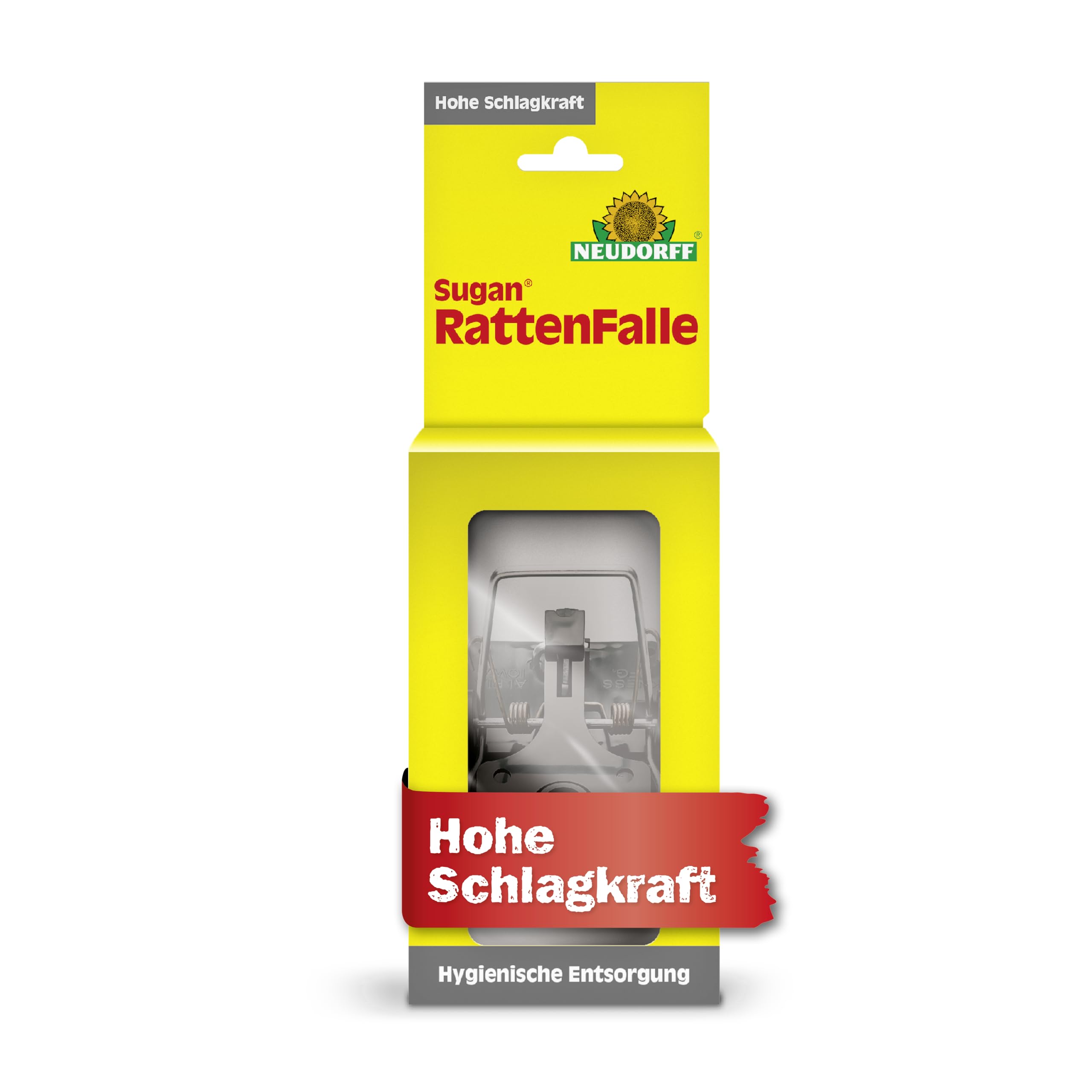 Neudorff Rattenfalle – Wiederverwendbare Schlagfalle mit hoher Schlagkraft