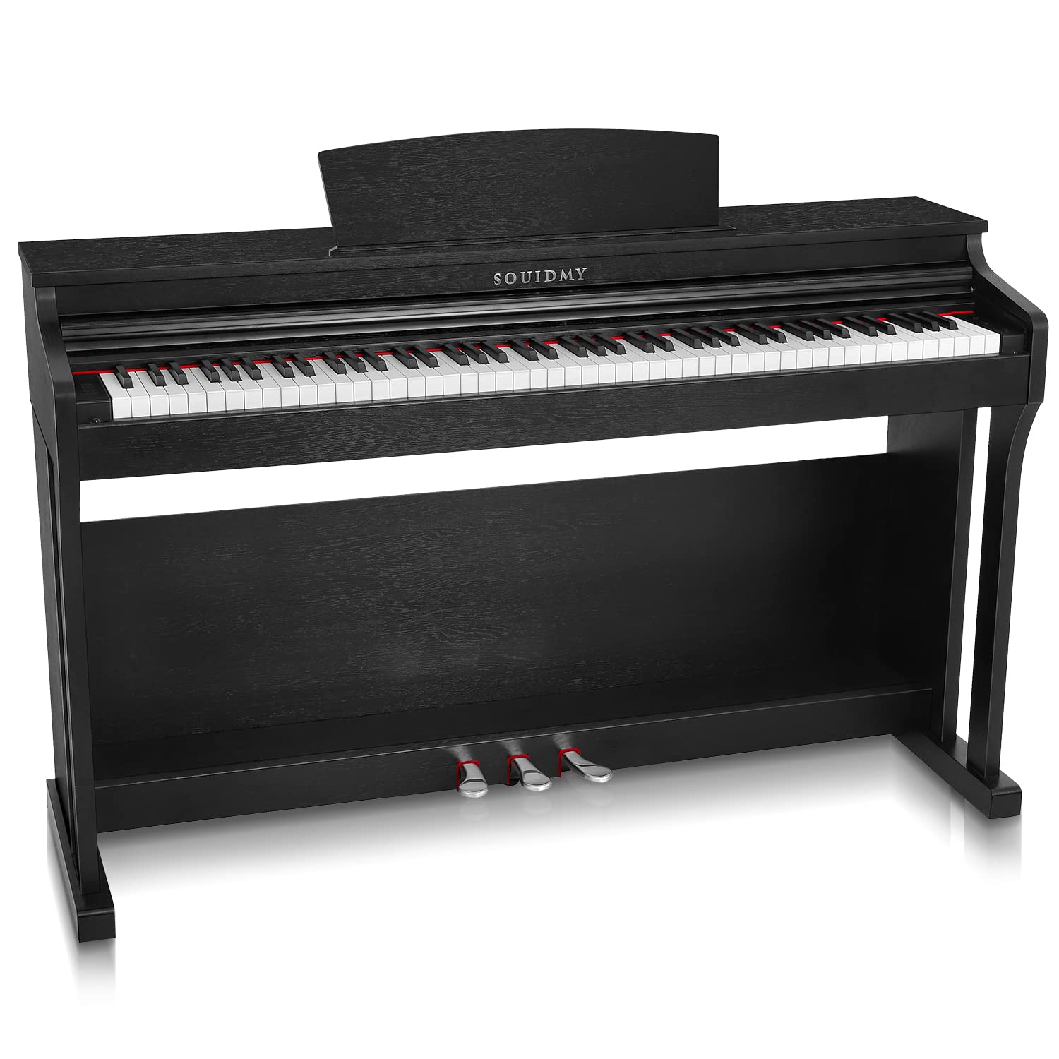 Souidmy V-210 88-Key Digital Piano, Weighted Hammer-Action Ivory Textures Keyboard, Bluetooth MIDI, 
