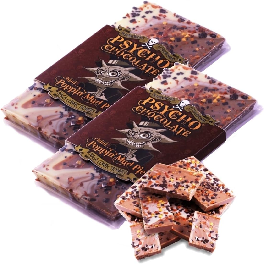 Psycho Chocolate - Chilli Poppin' Mud Pie with Naga Jolokia (Ghost Pepper) 100g