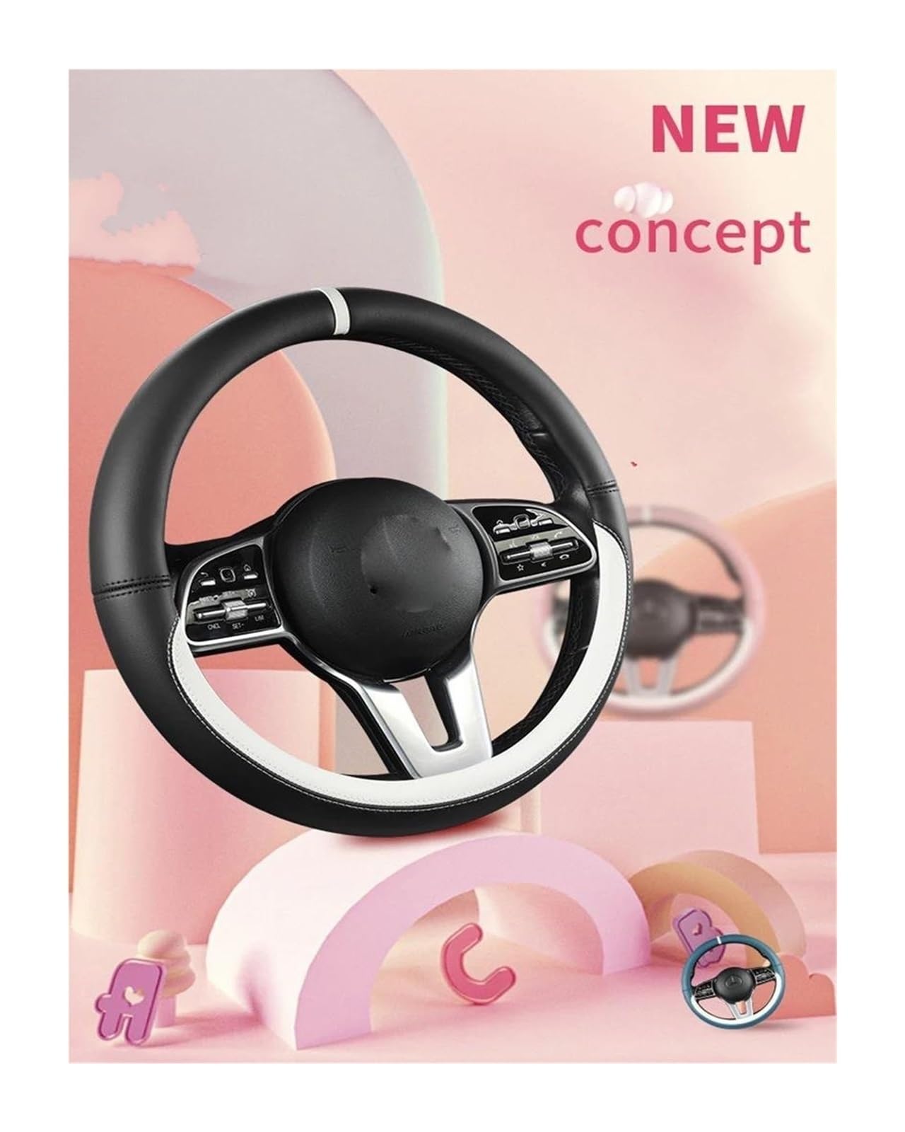 Lenkradabdeckung PU Leder D Form Auto Lenkrad Abdeckung Für Nissan Für Rogue/Für X-Trail/Für Kicks/für Rogue Sport Lenkrad Bezug Auto(Black)