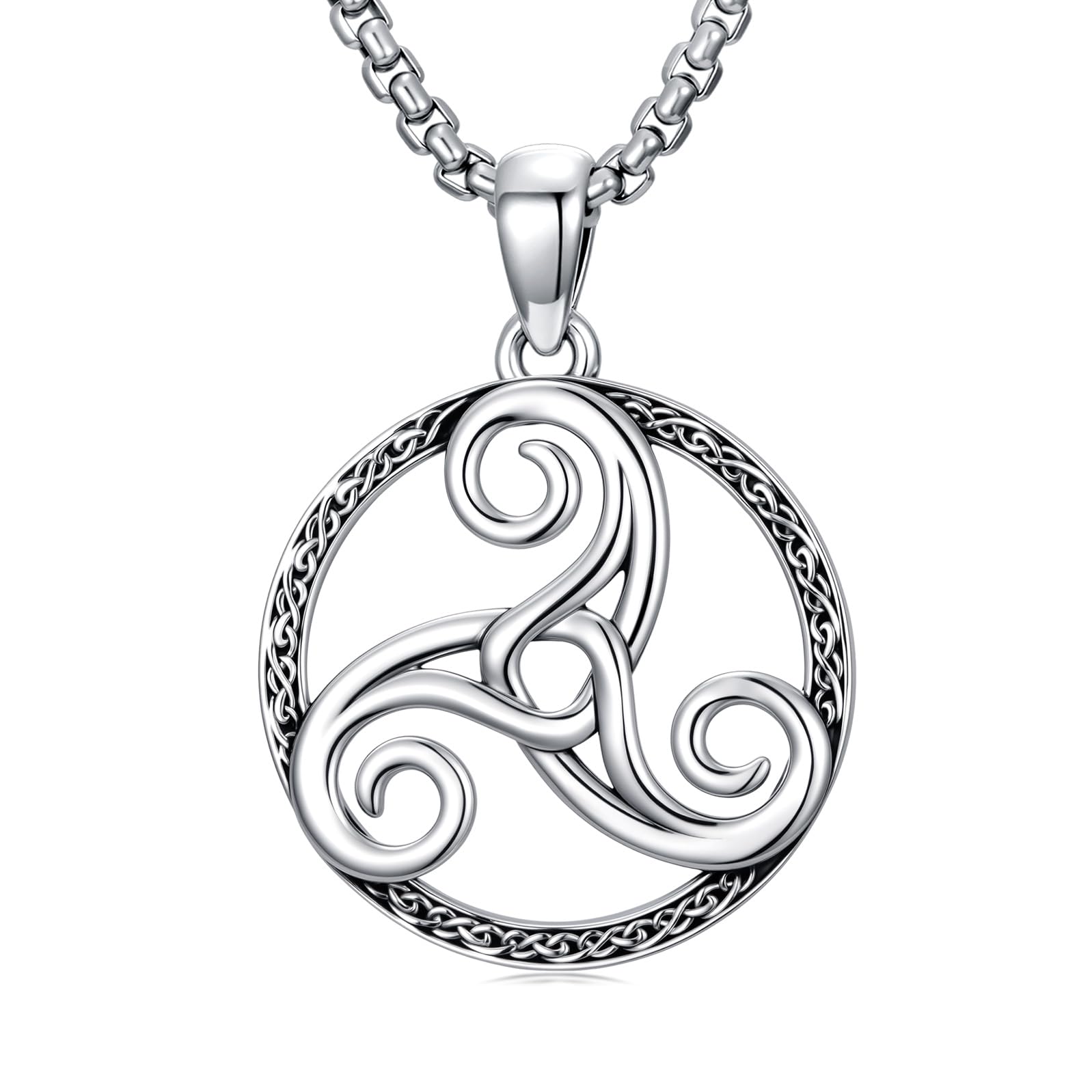 Pendentif triskelion collier argent hypoallergénique sans nickel - 6