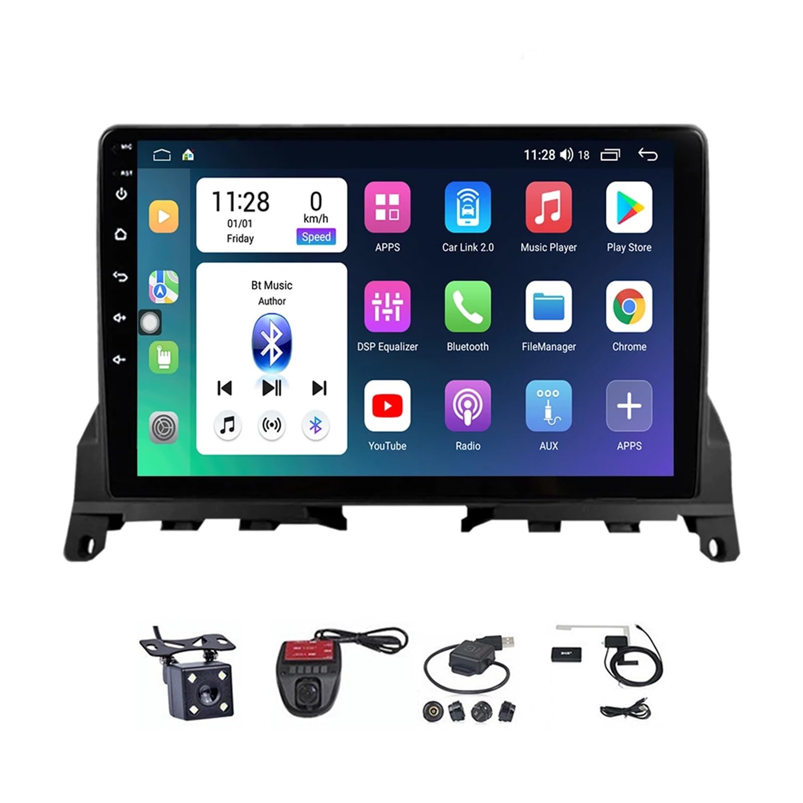 Estéreo Android 12 para Mercedes Clase C W204 2006-2011 con pantalla de 9 pulgadas y radio 2 DIN.