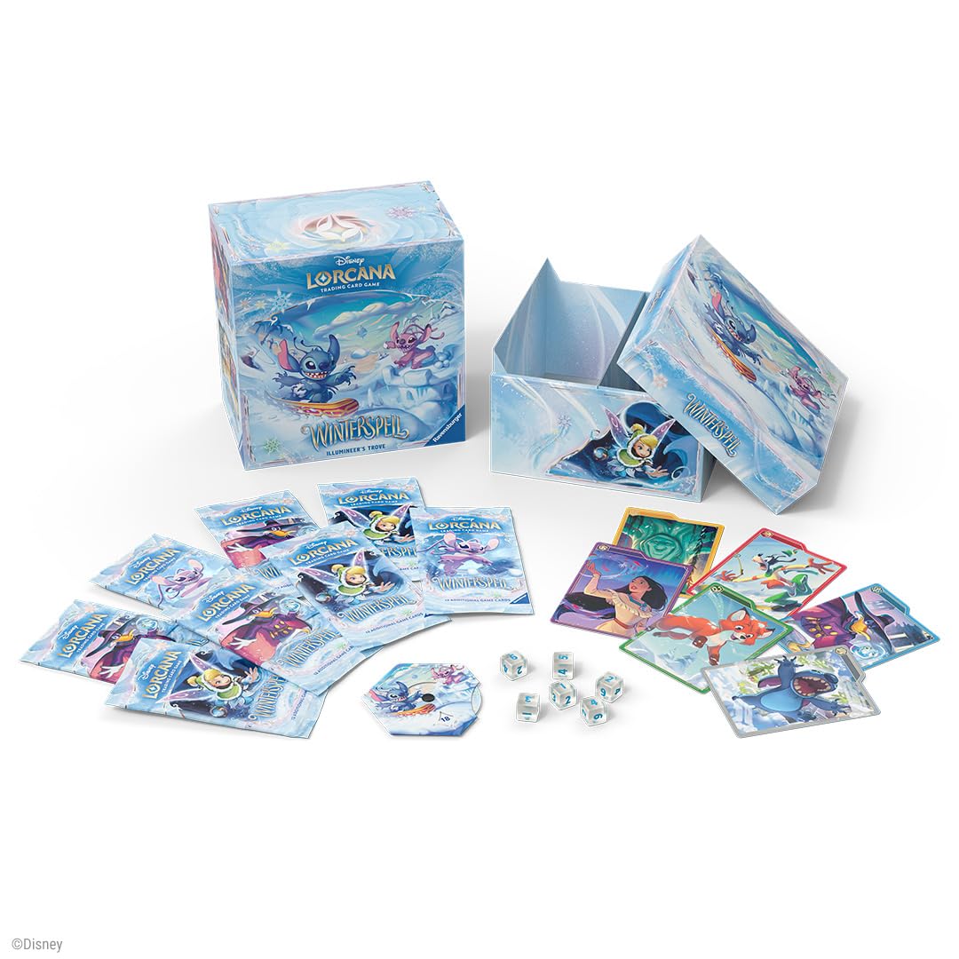 Amazon.com: Ravensburger Disney Lorcana TCG: Winterspell Illumineer's Trove for Ages 8 and Up - Secure Card Storage - Includes 8 Booster Packs, Damage Counter Dice, Card Dividers - Original Disney Artwork : Toys & Games Amazon.com: Ravensburger Disney Lorcana TCG: Winterspell Illumineer's Trove for Ages 8 and Up - Secure Card Storage - Includes 8 Booster Packs, Damage Counter Dice, Card Dividers - Original Disney Artwork : Toys & Games
