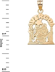 Colgante Dije De Virgo En Oro Amarillo 14k - Joyería Fina Para Mujer, Hecho A Mano En EE.UU.