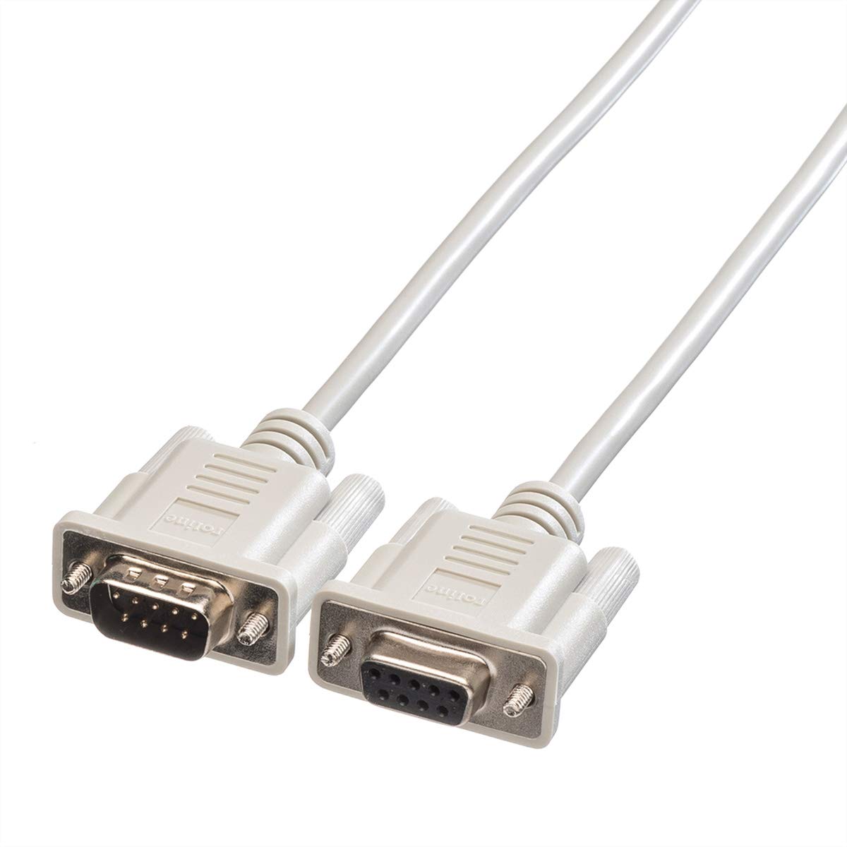 RolineRS232 cable Plug-Socket | Crossover cable | Connect two computers Gray 10 m