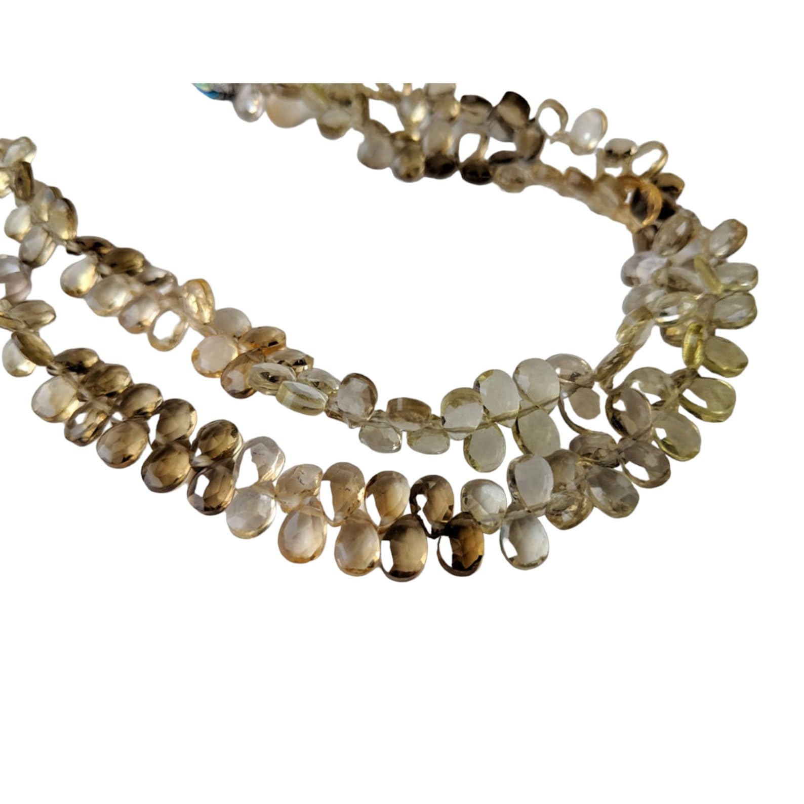 Quartz de bière pour collier briolettes de poire à facettes femmes PKSG60