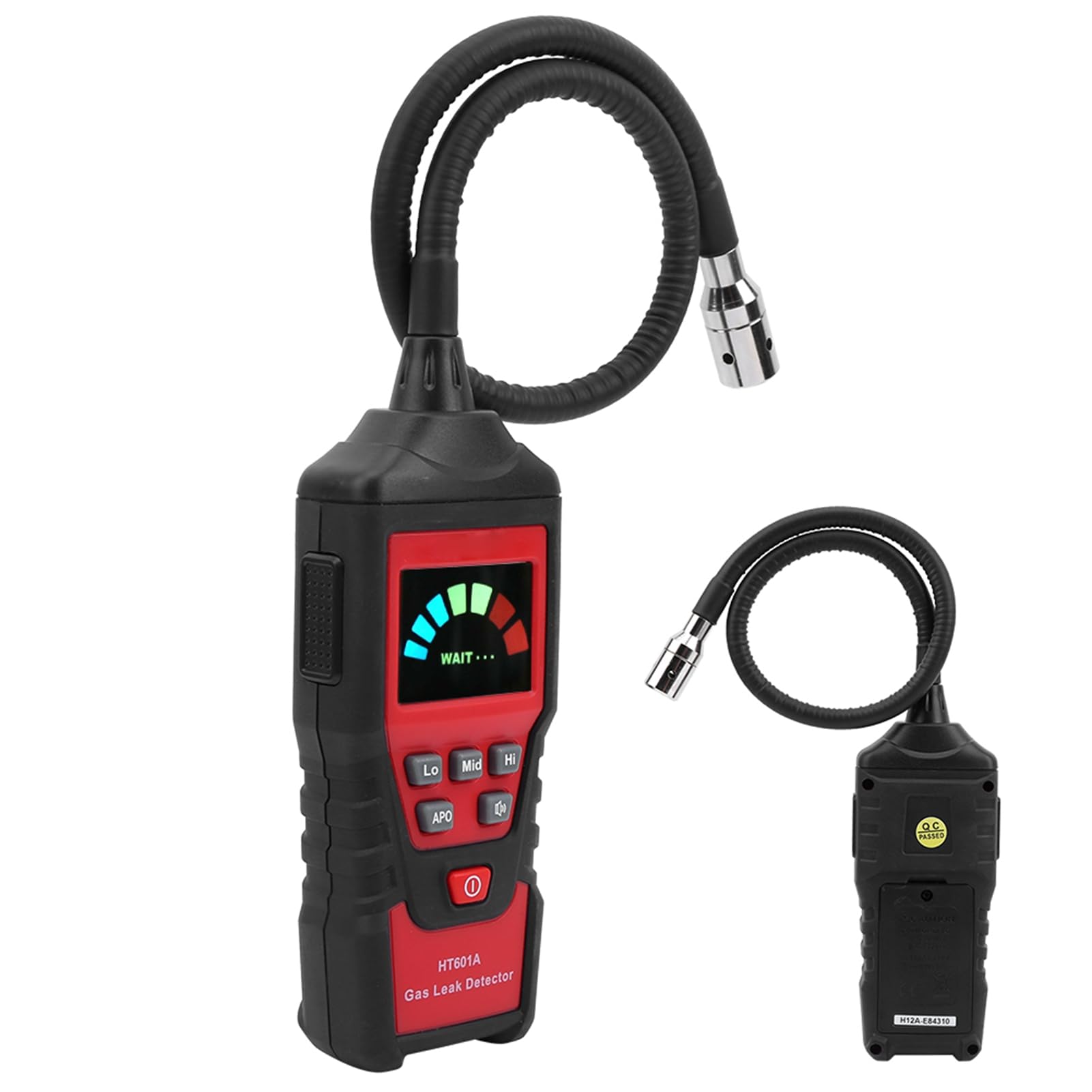 Jiawu Detector de Gas Portátil HT601A Analizador de Probador de Fugas de Gas Natural con Sonda Flexible de 40 Cm Pantalla LED Alarma de Reinicio Automático para el Hogar, Cocina, Baño, Transporte de