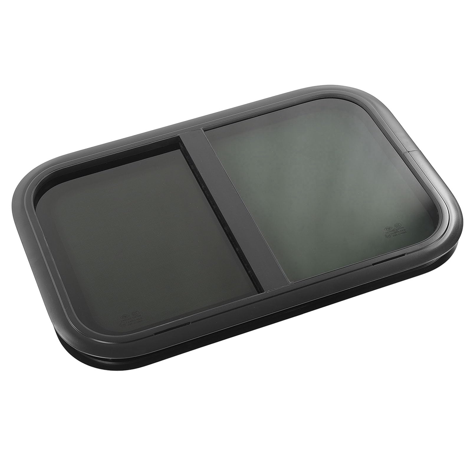 Finestra Scorrevole Orizzontale per 700 X 500 Mm in Lega di Alluminio Nera con Vetro Resistente Ai Raggi – Perfetta per , Roulotte e Case Mobili (Per spessore parete di 26‑31