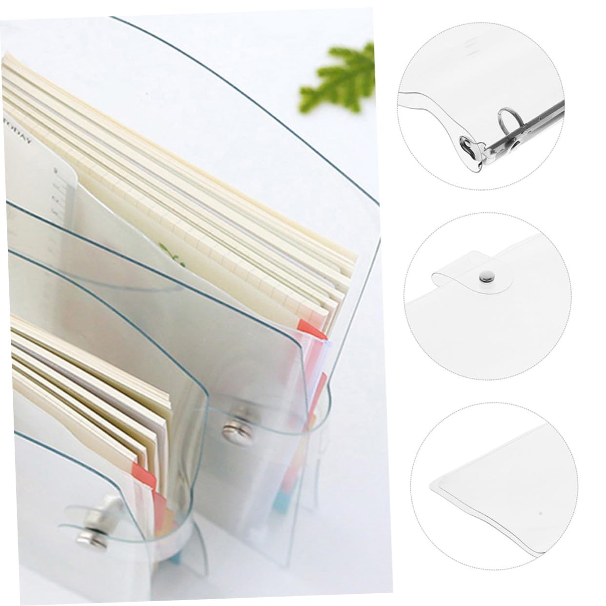3 Stück Transparente Ringbuch Ordner mit Mechanik Leichter Dokumenten Organizer für Büro Schule Zuhause Praktische Robuste Ablage für Papier und Akten