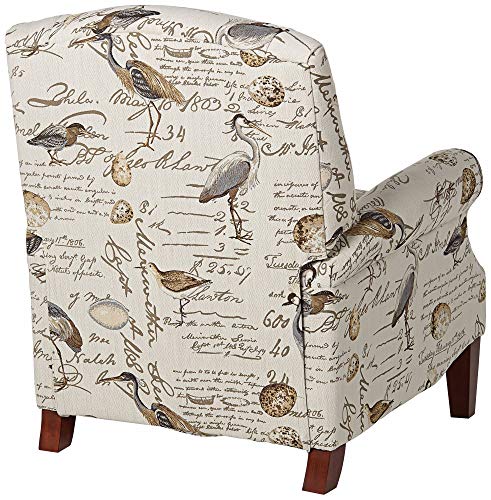 Kensington Hill Birdsong Script and Bird Patterned Recliner Chair Armchair Comfortable Push Manual Reclining Footrest Adjustable Upholstered Bedroom Living Room Reading Home Relax Office - Image 8