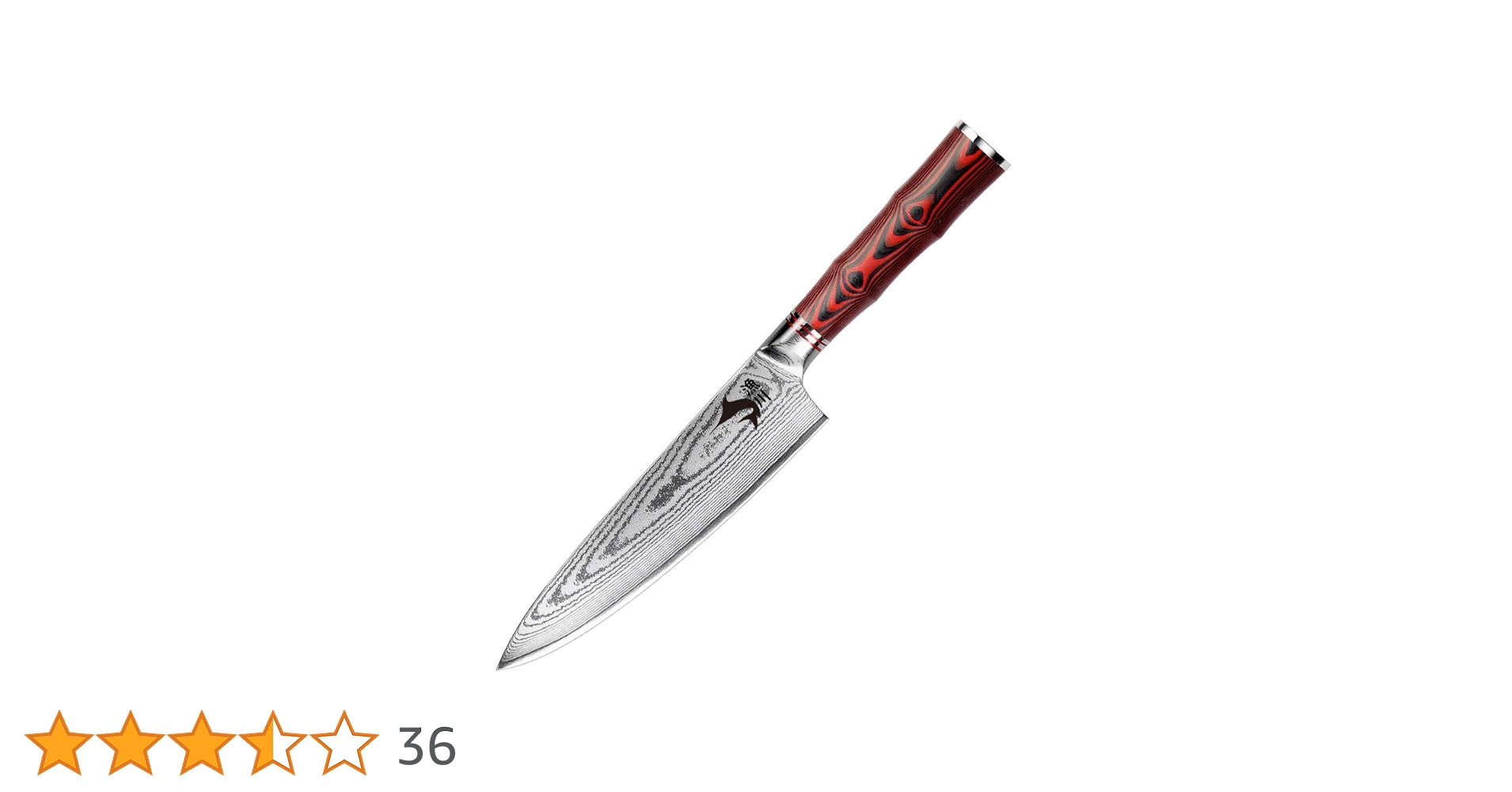 Amazon｜漁川 牛刀 包丁 67層ダマスカス包丁 V金10号鋼 刃渡り195