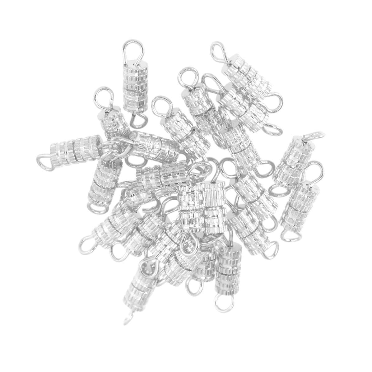 20 Pezzi Chiusure Vite in Rame Placcato Argento per Collane e Braccialetti Fermagli Resistenti per Creazioni Gioielli Fai da Te e Riparazioni
