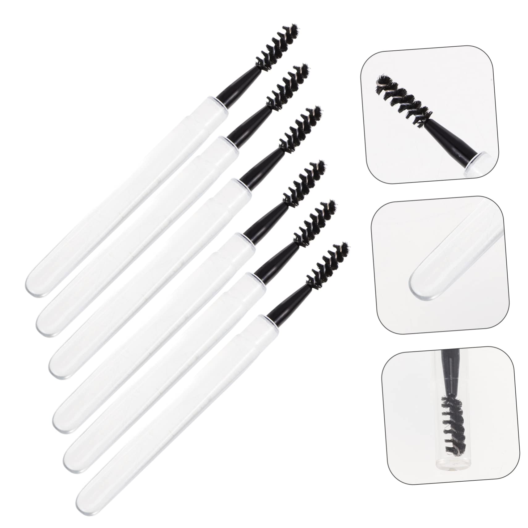 FOMIYES Natural Eyelash Brush for Mascara 6pcs Makeup Brush Set Eyebrow Brush Easy to Use for Women for Travel