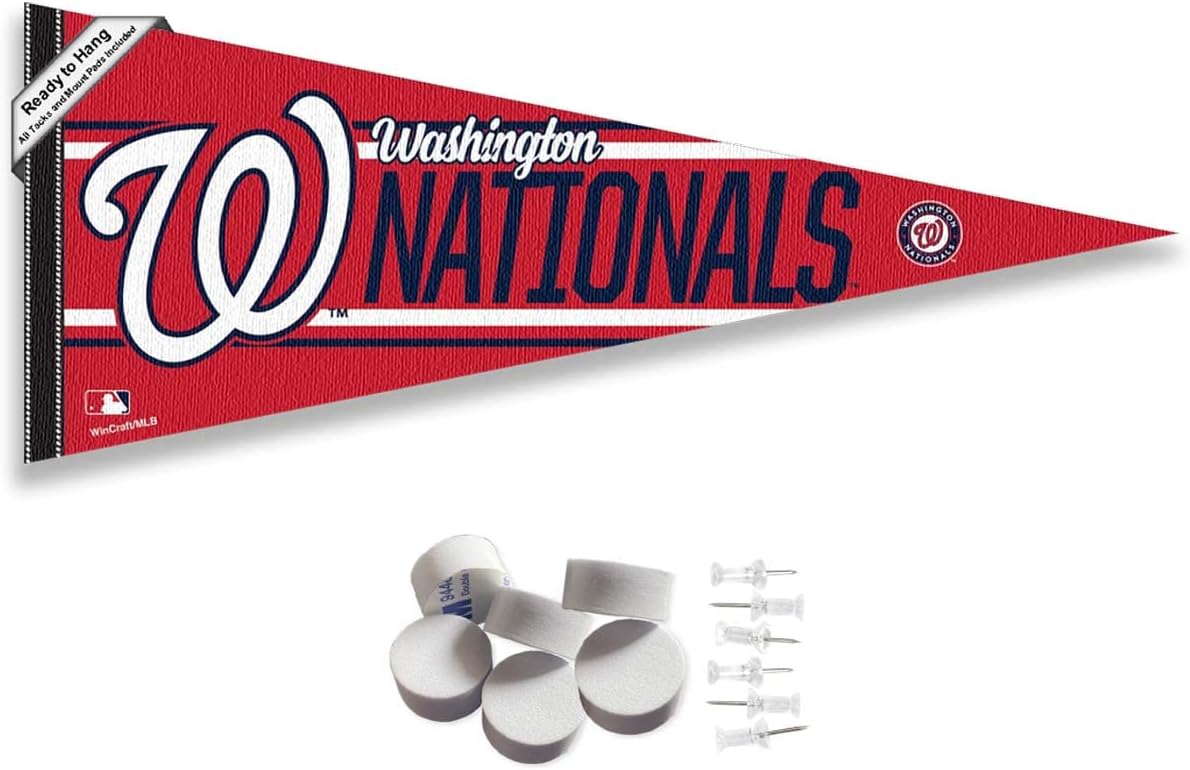 WinCraft Washington Nationals Pennant Banner and Wall Tack Pads